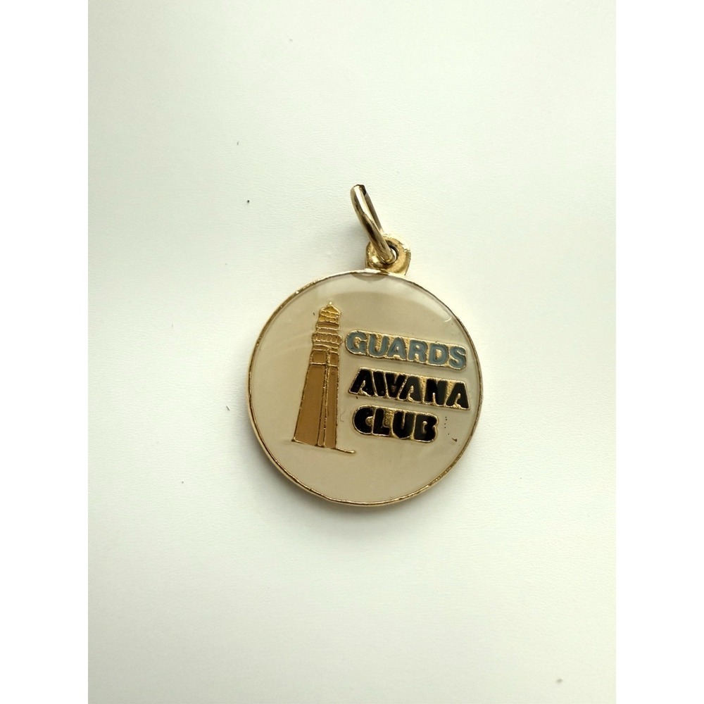 Vintage 90s Y2K Awana Club Guards Charm Enamel Metal Gold Color